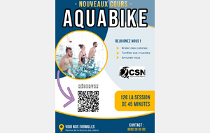 Nouveaux Cours d’Aquabike – Inscrivez-vous dès maintenant !